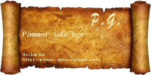 Pammer Gábor névjegykártya